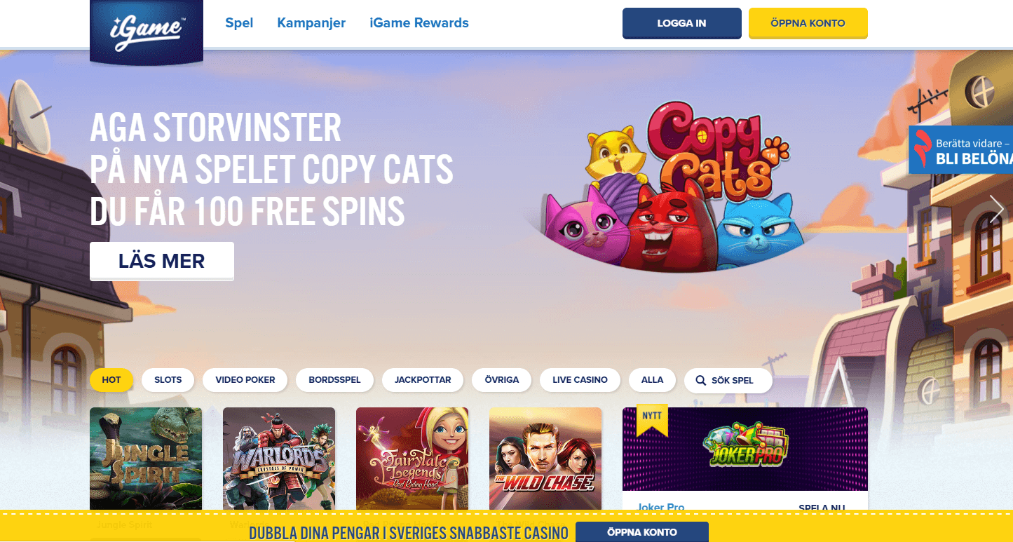 Igame copy cats freespins
