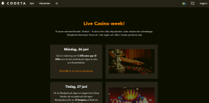 Codeta live casino vecka