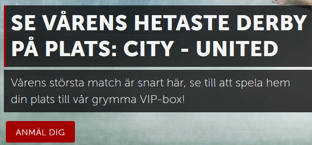 Betsafe vinn vip-pakjet till derby mellan City - United