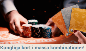 LeoVegas nätcasino Combo-Blackjack Kungliga kort i massa kombinationer Vinn 30 000 kr