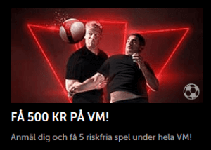 Betsafe nätcasino Få 500 kr på Fotbolls-VM varje vecka!