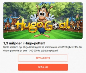 LeoVegas nätcasino 1,3 miljoner i Hugo-potten!