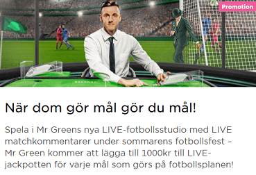 MrGreen När dom gör mål gör du mål! Vinn 93 000+ kr Jackpott!