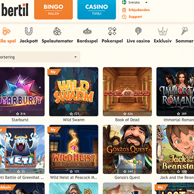 Bertil casino freespins