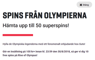 Nätcasino Guts - FREESPINS FRÅN OLYMPIERNA!