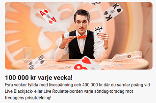 LeoVegas Nätcasino 100 000 kr varje vecka! 2 Veckor Blackjack!