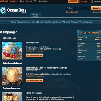 Oceanbets Casino freespins