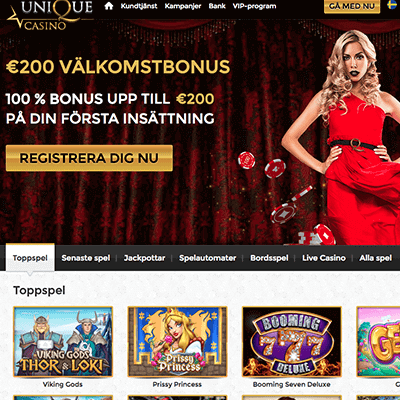 Unique Casino bonus