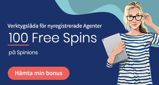 Nätcasino Agent Spinner - verktygslåda för nyregistrerade agenter: 100 freespins på casinospel Spinions!