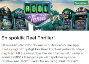 Nätcasino MrGreen - En spöklik Reel Thriller med 1000+ freespins att vinna av!