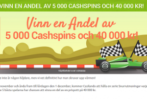 Nätcasino Casilando - Vinn en andel av 5 000 cashspins och 40 000 kr!