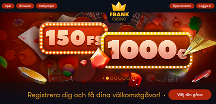 Klicka här och registrera dig på Frank Casino nu!