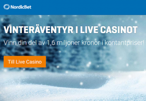 Nätcasino NordicBet - VINTERÄVENTYR I LIVE CASINOT - Vinn din del av 1,6 miljoner kronor i kontantpriser!
