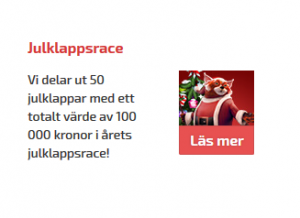 Vinn din andel av 100 000 kr i Julklappsracet på SverigeCasino!