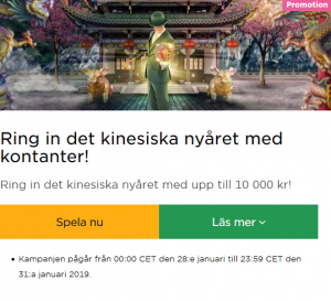 Ring in det kinesiska nyåret med upp till 10 000 kr kontanter hos Mr Green!