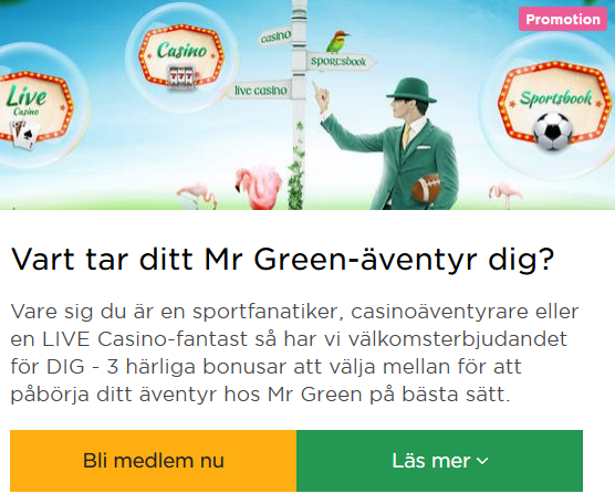 Bli medlem på Mr Green och tävla om upp till 10 000 kr i kontanter!