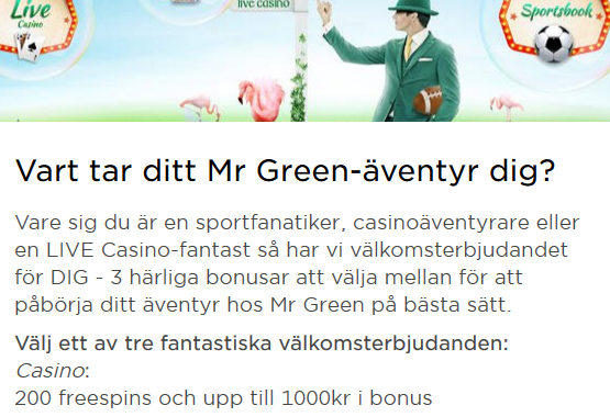 Bli medlem på Mr Green och delta i cashmiraklet där 400 kontantvinster ska delas ut!