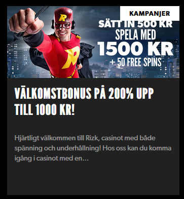 Registrera dig på Rizk och vinn 100 ggr pengarna med Lucky!