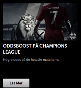Hämta oddsboost på Champions League via din mobil!