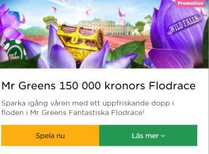 Delta i 150 000 kronors Flodrace på Mr Green!