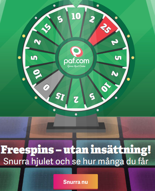 Gå med Paf och börja tävla om dina 28 000 kr samt dagliga freespins till samma slotsspel!