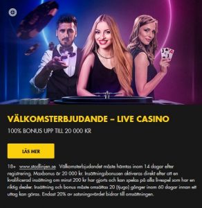 Få upp till 20 000 kr i live casino hos Bethard!