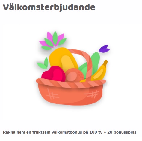 Hämta ditt välkomsterbjudande nu på nya Fruity Casa!