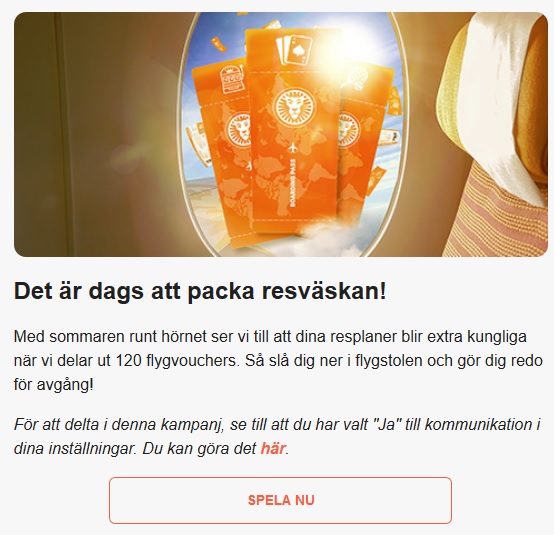 Vinn 200 € flygvoucher på LeoVegas!