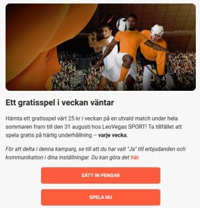 Hämta freebet på LeoVegas!