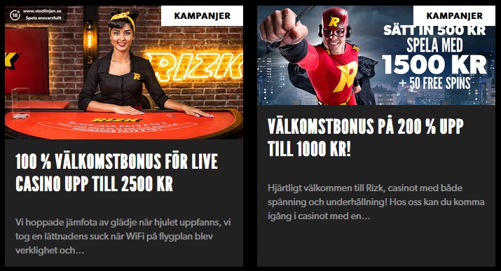 Nu kan du hämta din live casino bonus på Rizk!