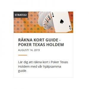 Läs hur du räknar kort i poker Texas Hold'em på Betsson!