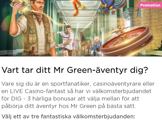 Tryck eller klicka här för att spela live casino på Mr Green!