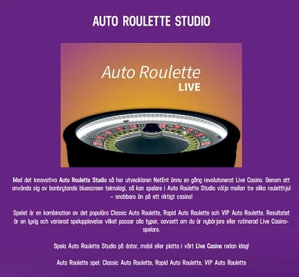 Nya Auto Roulette Live hos Lucky Casino!