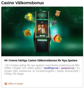 Hämta 20 freespins vid första insättning hos Mr Green Casino!